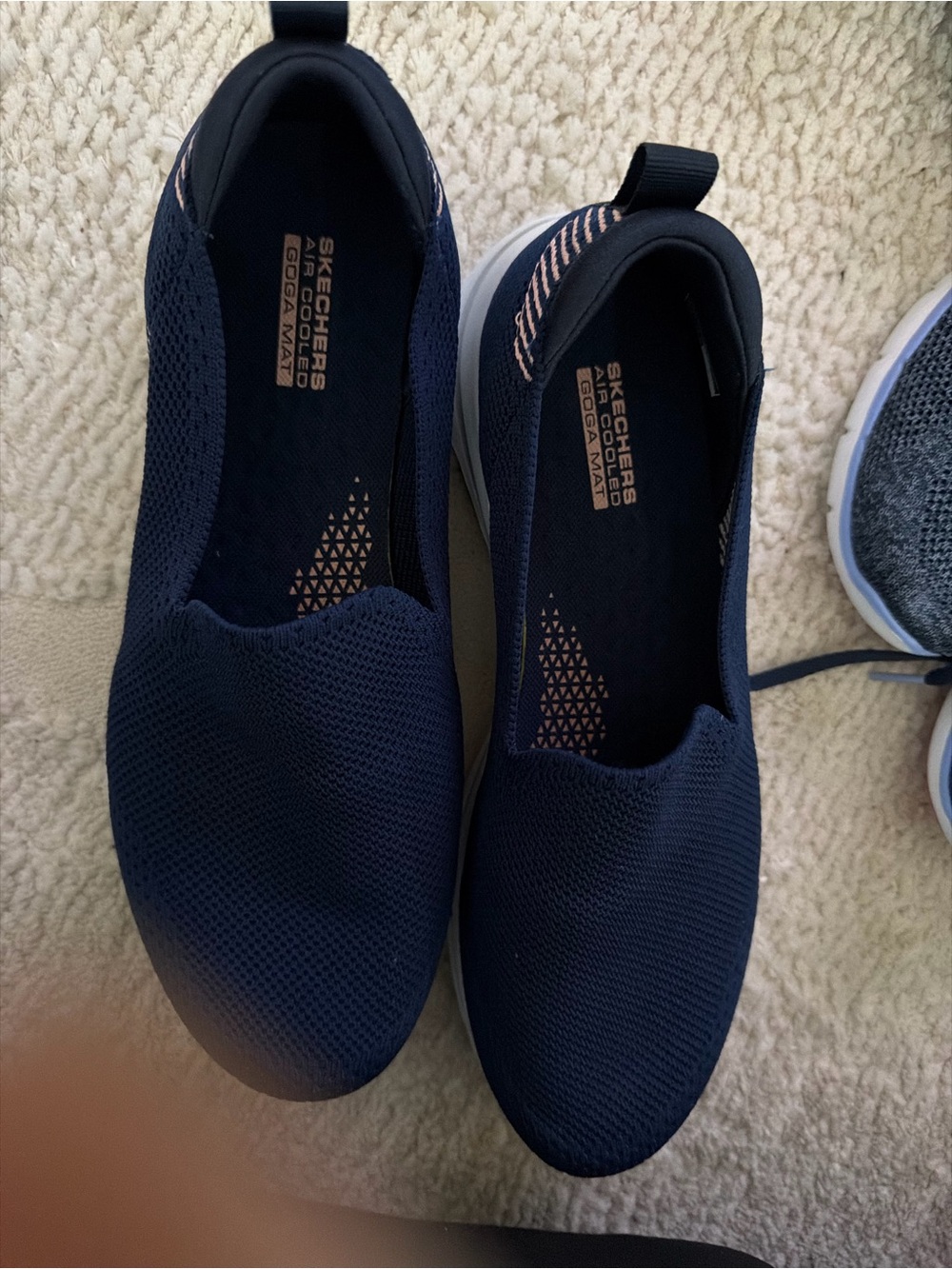 Skechers Navy Slip-On Knit Walking Sneakers